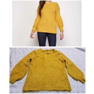 Bb Dakota eyelash Shrug It Off Sweater marigold y